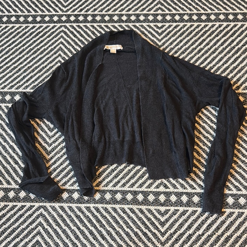 Women's Black MK Cropped Cardigan